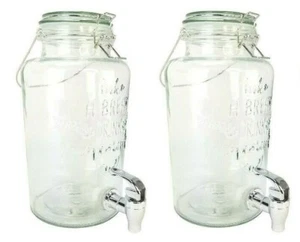 Country Chic 2 Pack Lemonade Dispensers with Lids Spigots Beverage Dispensers - Picture 1 of 5