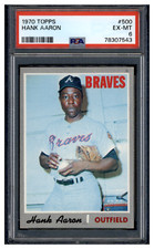 78307543 1970 Topps #500 Hank Aaron Atlanta Braves PSA 6 EX-MT