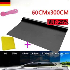 Tönungsfolie Scheibenfolie Sonnenschutzfolie 300x50cm 25%VLT Auto Fensterfolie - Afbeelding 1 van 6