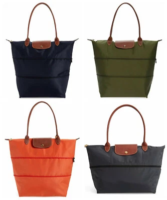 NWT Longchamp Le Pliage Expandable Lrg Shoulder Tote MANY COLORS Made in FRANCE! - Image 1 of 4