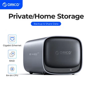 ORICO 2 Bay NAS Server DualCore 4GB Personal Private Cloud Diskless Storage Alu - Picture 1 of 12