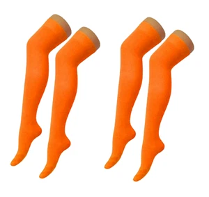 2 Pairs Orange Velma Cosplay Over The Knee Fancy Dress Costume Socks Cosplayer - Picture 1 of 1