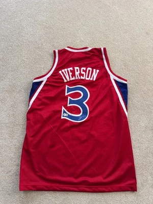 Signed Allen Iverson Red Custom Jersey With Beckett Witness Authentication COA - Image 1 of 4