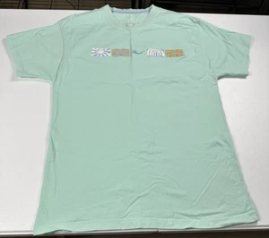 Nike Light Green T Shirt Mens Medium Rainbow Logo New MSRP $50 DR9826 Cotton - Foto 1 di 9