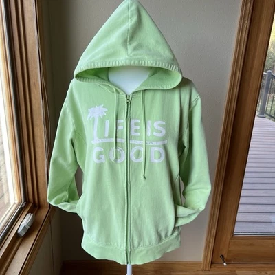 Life Is Good Sudadera con Capucha Cremallera Completa Para Mujer’s L Verde Neón Palmera Foto 1 de 4