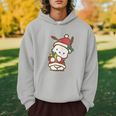 Pochacco Sanrio 圣诞连帽衫卡哇伊可爱冬季图形男女通用假日礼物 — 第 1/4 张图片