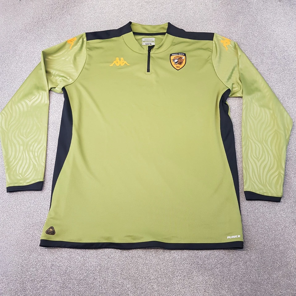 Hull City Mens 1/4 Zip Top 3XL XXXL Green Kappa Football Training Pullover - Image 1 of 4