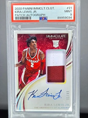 2020 Panini Immaculate Collegiate KIRA LEWIS JR. AUTO Patch RC RPA /49 PSA 9 - Image 1 of 2