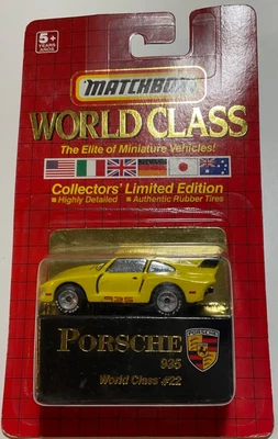 Neumáticos de goma Matchbox World Class Porsche 935 amarillo #22 Foto 1 de 2