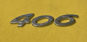 PEUGEOT 406 - VINTAGE CAR BADGE / EMBLEM - NEW ADHESIVE REQUIRED TO REAR - Picture 1 of 2