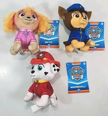 Lote de 3 peluches Paw Patrol 5" Plush Spin Master 2019 ~ nuevos con etiquetas nuevos con etiquetas Foto 1 de 4