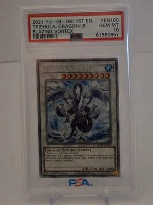 PSA 10 Trishula, Dragon of the Ice Barrier - BLVO-EN100 - Starlight Rare - Image 1 of 3