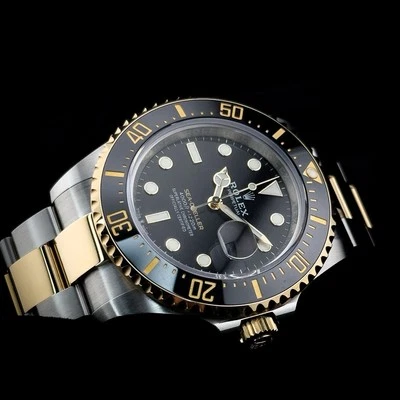 COMO NUEVO Rolex Sea-Dweller 43 mm Dos Tonos Oro Amarillo 126603 Acero Negro Juego Completo Foto 1 de 4