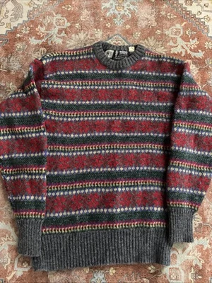 Hecho en Inglaterra Fair Isle Shetland Lana Suéter De Colección M pero se ajusta como un pequeño Foto 1 de 4