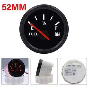 2" 52MM Universal Gas Fuel Level Gauge 0-190 ohms Red LED for Marine Boat Car - Foto 1 di 14