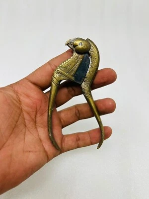 Vintage Brass Parrot Shape Betel Nut Cutter Old Brass Hand Made Walnut Cutter - Image 1 of 4