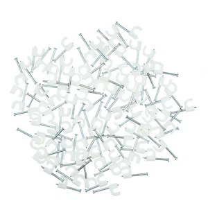 100 Stück Kabelschellen 6 mm Nagelschellen 6mm Farbe: weiß - Bild 1 von 3