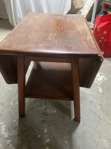MCM Colonial Solid Rock Maple Refractory Salesman Sample Table *needs repair * Cover