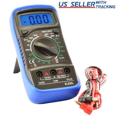 Digital Multimeter AC DC Voltmeter Ammeter Ohmmeter Volt Tester Meter XL830L - Image 1 of 3