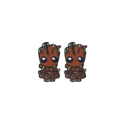Guardians of the Galaxy Baby Groot 1.2" Metal/Enamel Stud Earrings In Gift Bag - Image 1 of 2