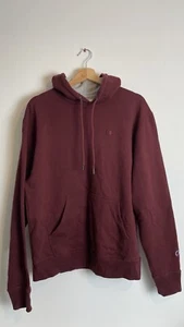 Mens Champion Hoodie Size Medium Burgundy Made In Honduras Mena Hoodie Champion - Picture 1 of 6