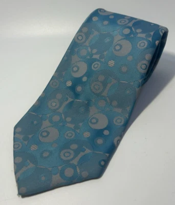 Винтажный широкий галстук с абстрактным дизайном синего оттенка 57,75 дюйма x 4 дюйма других производителей - Изображение 1 из 4