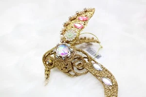 Retired Katherine's Collection Gold Jeweled Humming Bird Christmas Ornament 5.5" - Picture 1 of 2