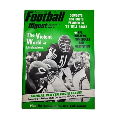 Original Vintage 1972 - FÚTBOL DIGESTO - DICK BUTKUS - JOE NAMATH - NFL Foto 1 de 4