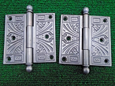 PAR DE BISAGRAS CORBIN VINTAGE EASTLAKE 3 1/2" X 3 1/2" - MUY BONITAS (42271) Foto 1 de 4