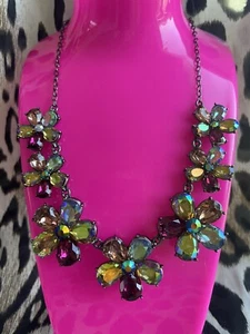 Collar Betsey Johnson Hadas Bosque Hada Flor Multicolor AB Cristal Peltre - Imagen 1 de 6