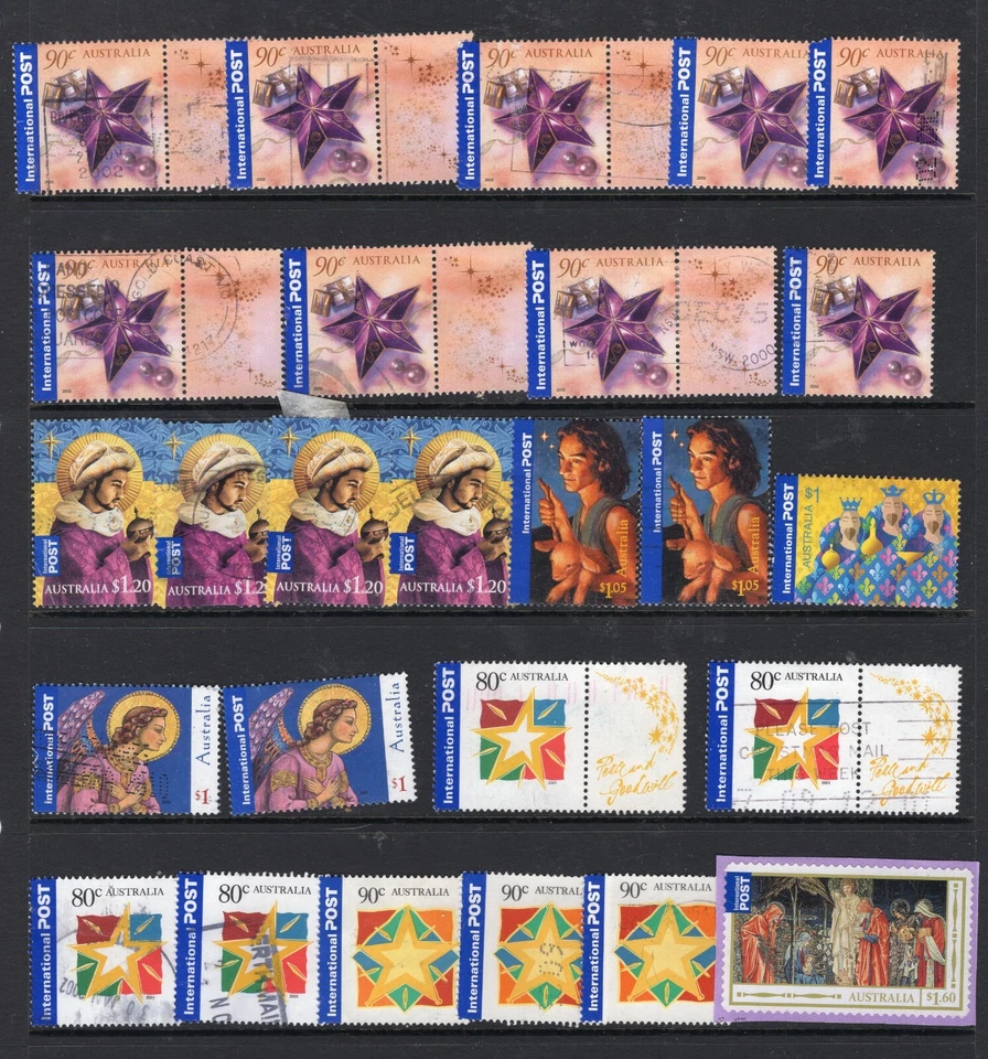 International Post Australia Christmas Stamps Used Lot - Image 1 of 1