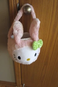Hello Kitty Plush Easter Basket, Pink w/Bunny Ears, Kitty Face, 2005 New w/Tags - Picture 1 of 9