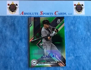2019 Bowman Platinum Green VICTOR VICTOR MESA | Auto | # /99 | Marlins - Picture 1 of 6
