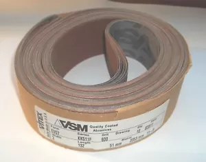 10 Pieces VSM Abrasive Sanding Belt KK511F 2" x 132" 600 Grit Aluminum Oxide - Picture 1 of 1
