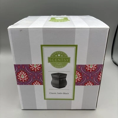 Calentador Scentsy Clásico Negro Satinado Base de Cera Eléctrica y Plato Calentador Nuevo en Caja Foto 1 de 4