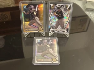 Victor Acosta SERIAL NUMBERED Lot (3) 2022 Bowman Chrome Gold Refractor & More! - Picture 1 of 9