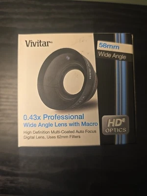 58mm WIDE ANGLE MACRO LENS FOR Canon EOS +Free Bonus Lens 2.2 58mm Telephoto Pro - Image 1 of 4