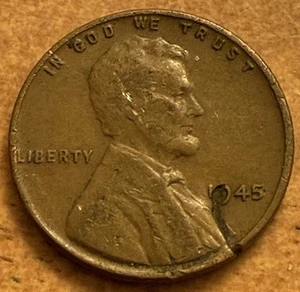 1945 Lincoln Wheat Penny Crack, No Mint Mark “L” Errors (P5) - Picture 1 of 6
