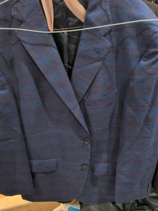 Giacca cappotto sportivo Hugo Boss casual uomo misto cotone blu navy con bordeaux 44R - Foto 1 di 24