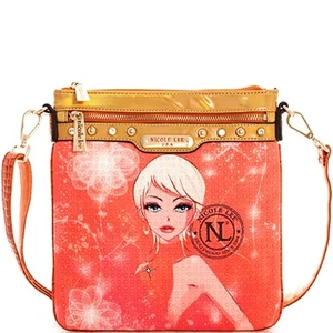 Bolso Bandolera Nicole Lee Lunado Estrás Adornado Melocotón Damas - Imagen 1 de 6