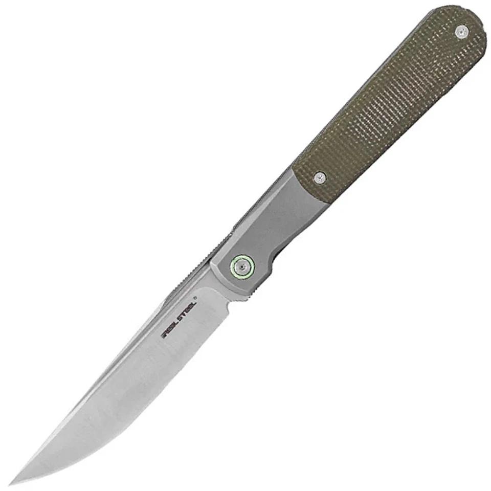 Faca dobrável S35VN aço real Barlow RB-7 Framelock titânio e Micarta 7891 - Imagem 1 de 1