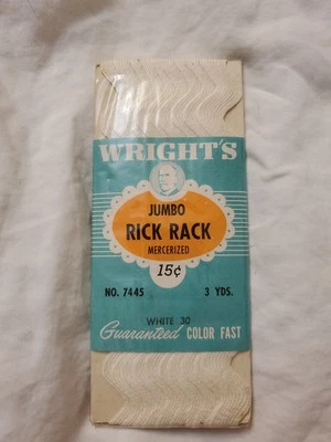 Vintage Wrights Jumbo White RACK RACK 3 yds FREE SHIPPING - Image 1 of 2