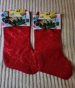 Calze Natalizie Minions Set di 2 Bambini Rosso Vacanze Bambini - Foto 1 di 3