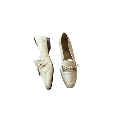 Mocasines Enzo Angiolini de cuero crema para mujer talla 7,5 M usados elegantes zapatos Foto 1 de 4