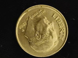 Roosevelt 2000-P Dime with Double Rim and Off-Center Error - Picture 1 of 2