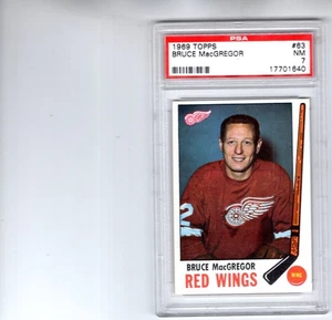 BRUCE MacGREGOR 1969-70 TOPPS #62 RED WINGS PSA7 NM - Picture 1 of 1