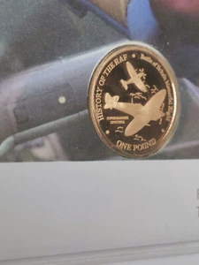 GIBRALTAR - £1 ONE POUND GOLDMÜNZE Sovereign Battle of Britain RAF Folder - Bild 1 von 6