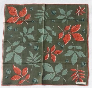 FAZZOLETTO DA DONNA VINTAGE HANNKIE LINO IRLANDESE FOGLIE FOGLIA NUOVO VECCHIO STOCK - Foto 1 di 6