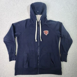 Chicago Bears Full-Zip Hoodie Womens XL Blue Logo Patch Thumb Hole Pocket Jacket - Picture 1 of 17