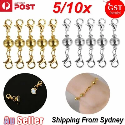 5/10Pcs Strong Magnetic Clasp Necklace Converter Extender lobster claws - image 1 of 4